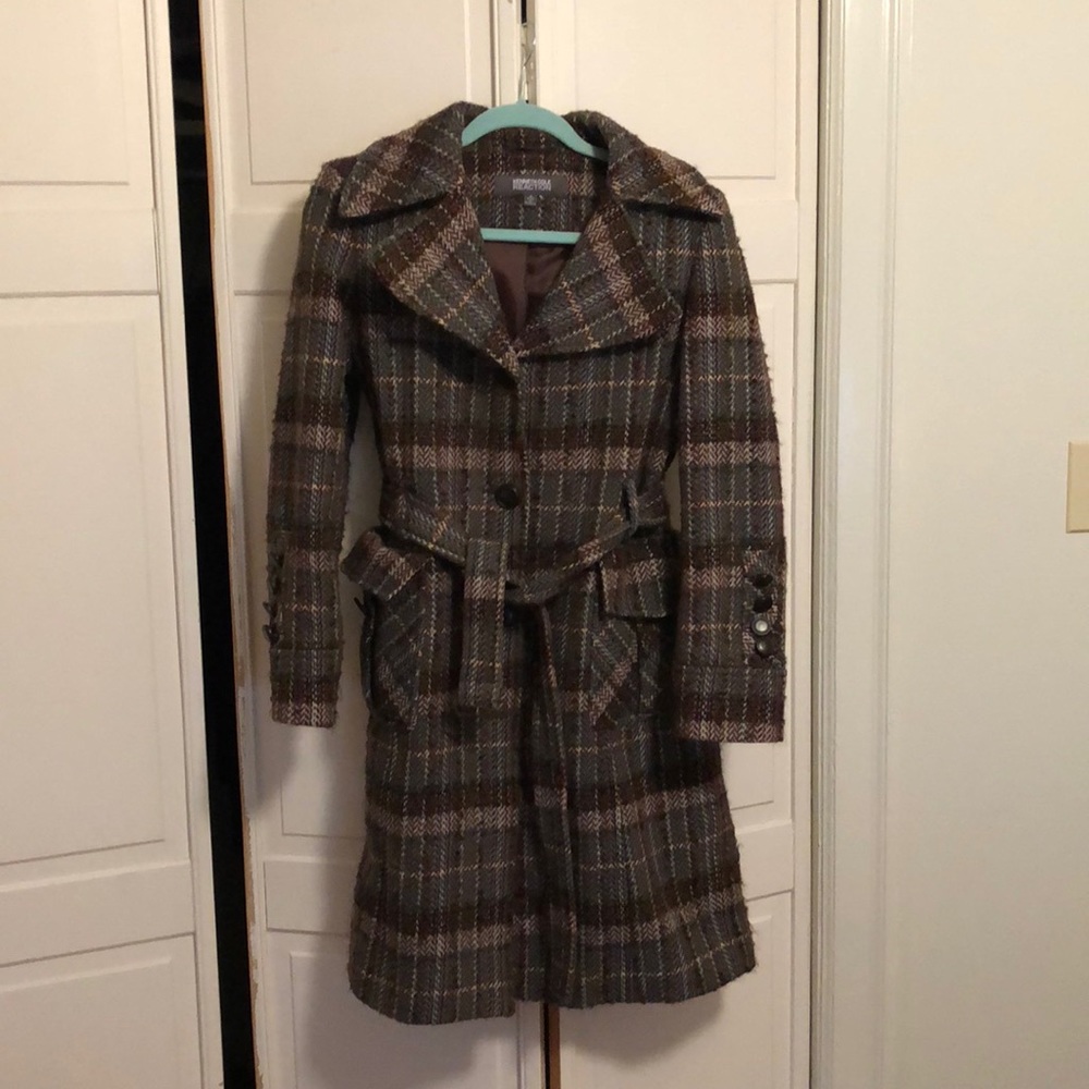 Kenneth Cole Reaction plaid coat